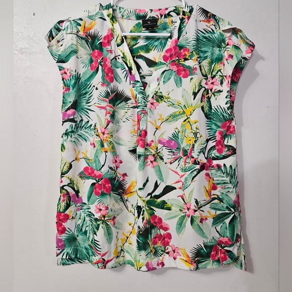Worthington Tropical Floral Blouse! - Picture 1 of 5